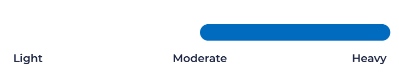 Exudate level - moderate to heavy