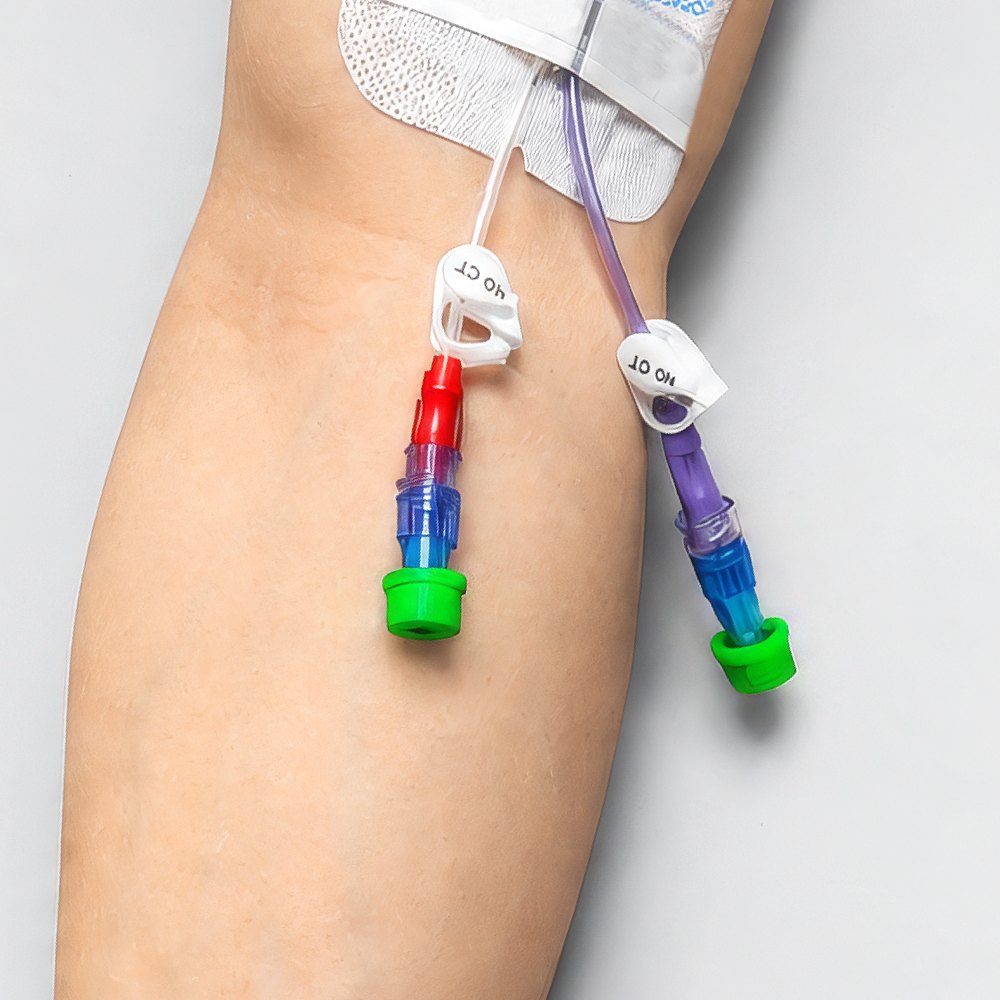 IV line connections and access points, without an added barrier